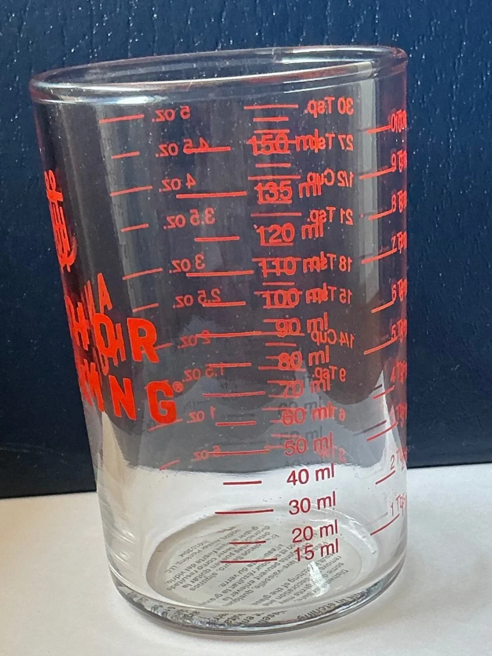 NWT Anchor Hocking 5 oz Glass Measuring Cup Tumbler Mini Liquid Measure Red